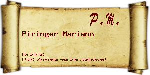 Piringer Mariann névjegykártya